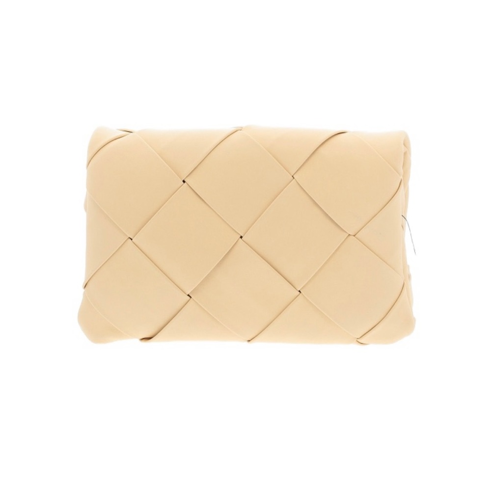 TOPSHOP Large Woven Clutch Buttermilk